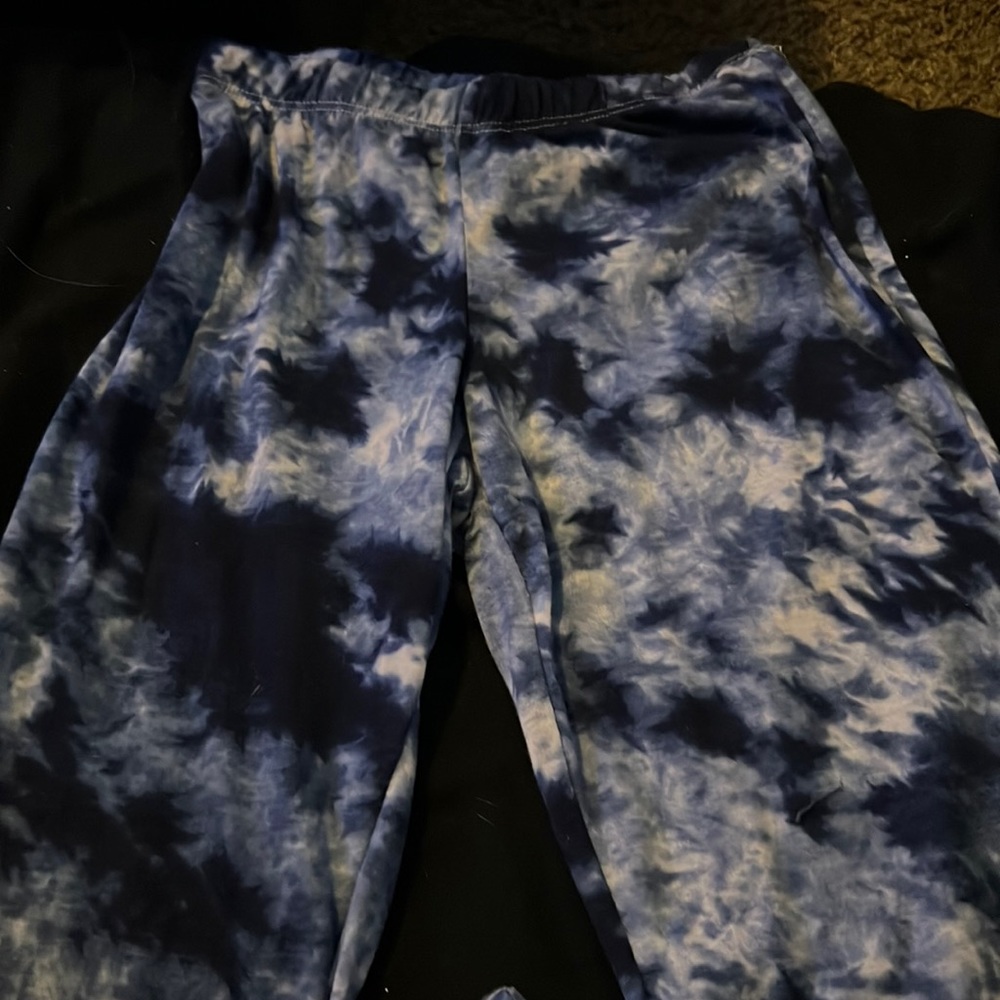 Blue tie-dye pants